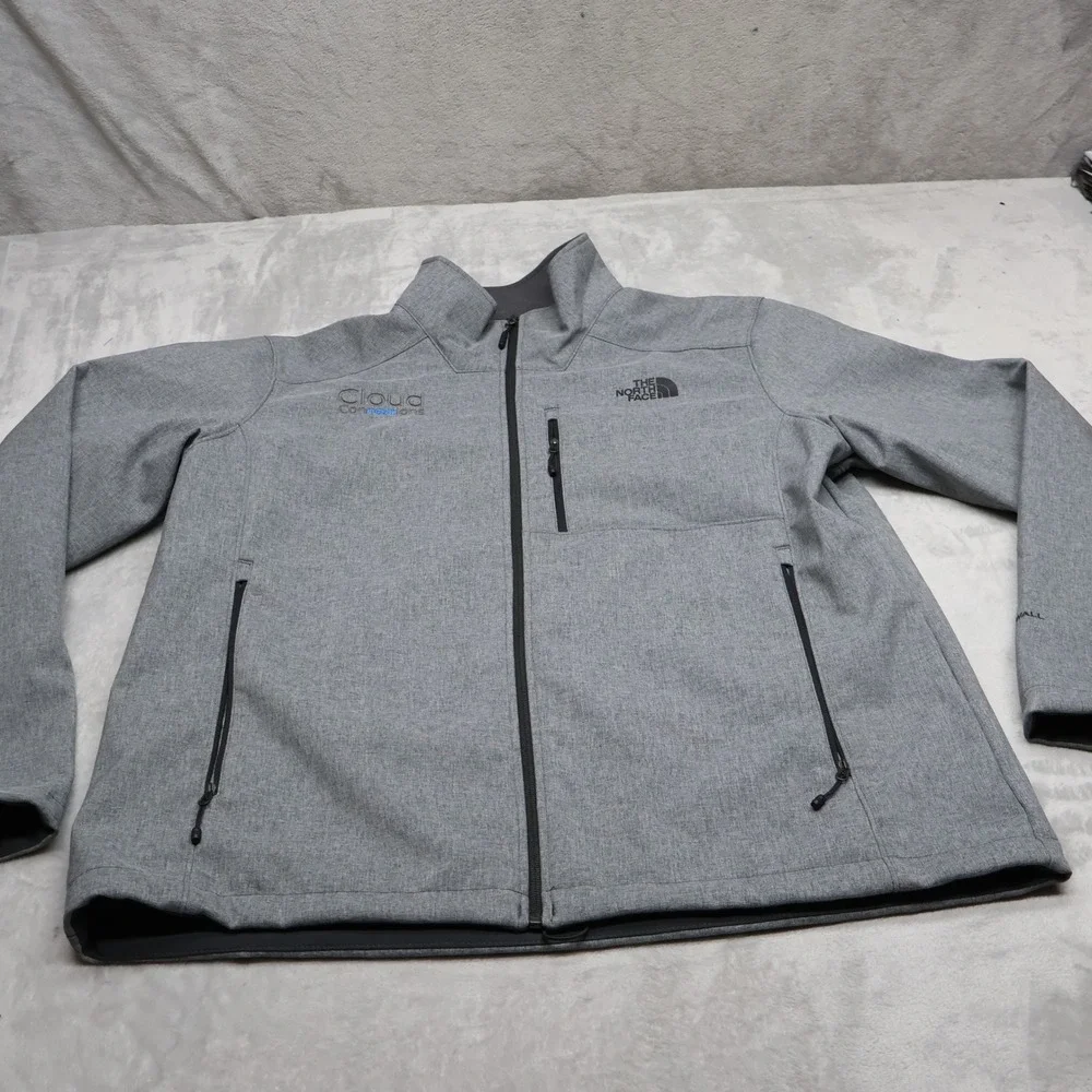 North Face Jacket Mens XL Grey WindWall Apex Barrier Softshell Full Zip LOGO